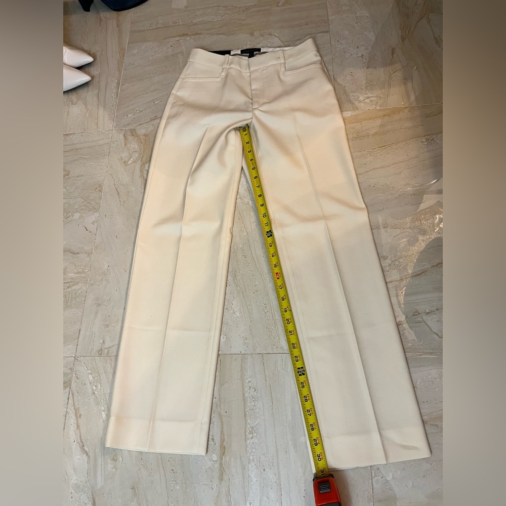 NEW W/ TAGS Banana Republic Lido Straight Italian Wool Pant size 4P, Cream Color - Picture 11 of 14